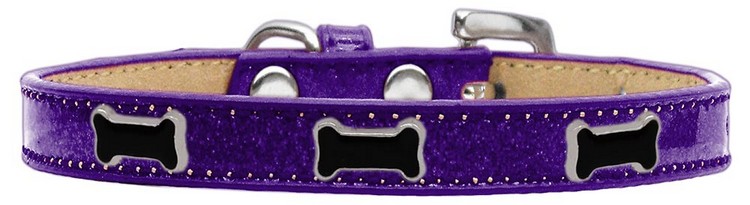 Black Bone Widget Dog Collar Purple Ice Cream Size 14